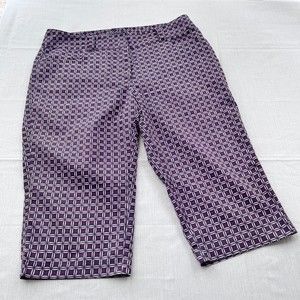 Lija Purple and White Patterned Women's Bermudas